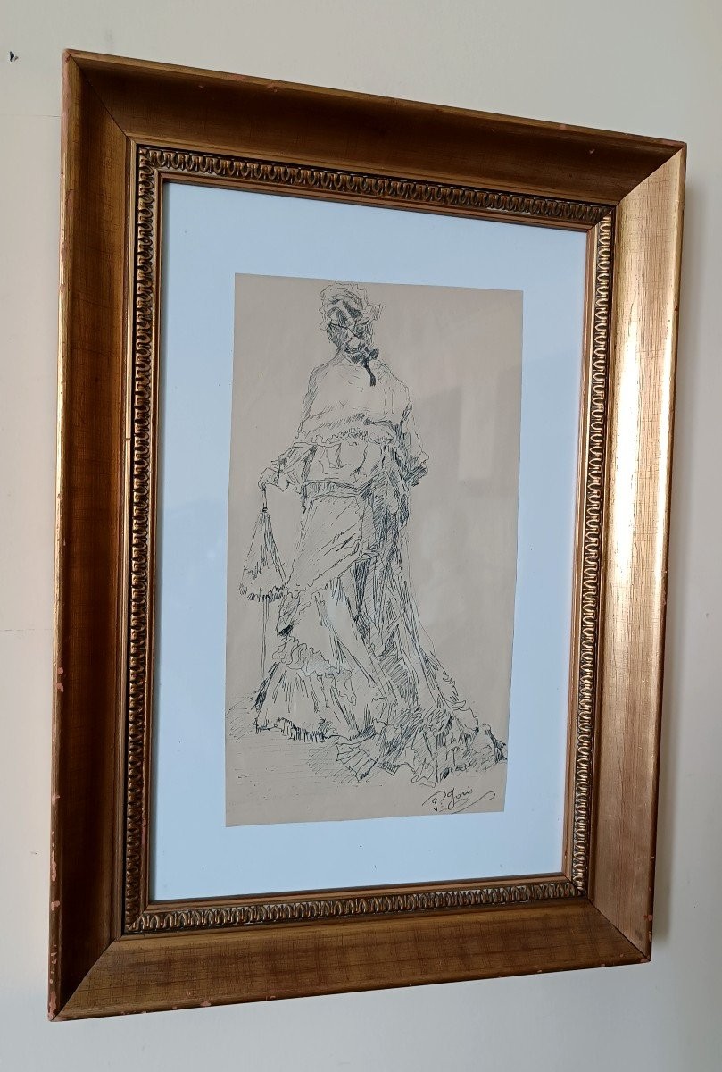 Peinture à l'Encre De Chine Sur Papier Pio Joris (rome, 8 Juin 1843 – Rome, 6 Mars 1921)-photo-2