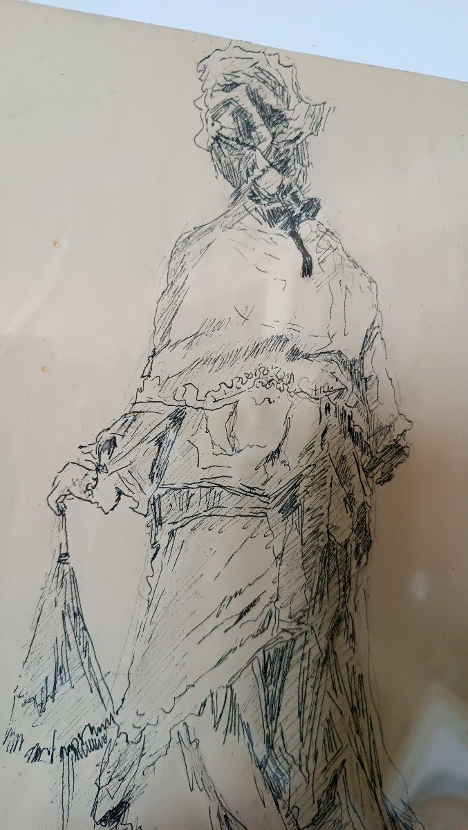 Peinture à l'Encre De Chine Sur Papier Pio Joris (rome, 8 Juin 1843 – Rome, 6 Mars 1921)-photo-2