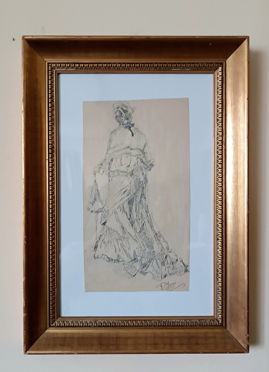 Peinture à l'Encre De Chine Sur Papier Pio Joris (rome, 8 Juin 1843 – Rome, 6 Mars 1921)