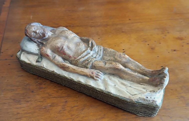 Small Sculpture Of Christ Deposed In Stucco, 18th Century-photo-2