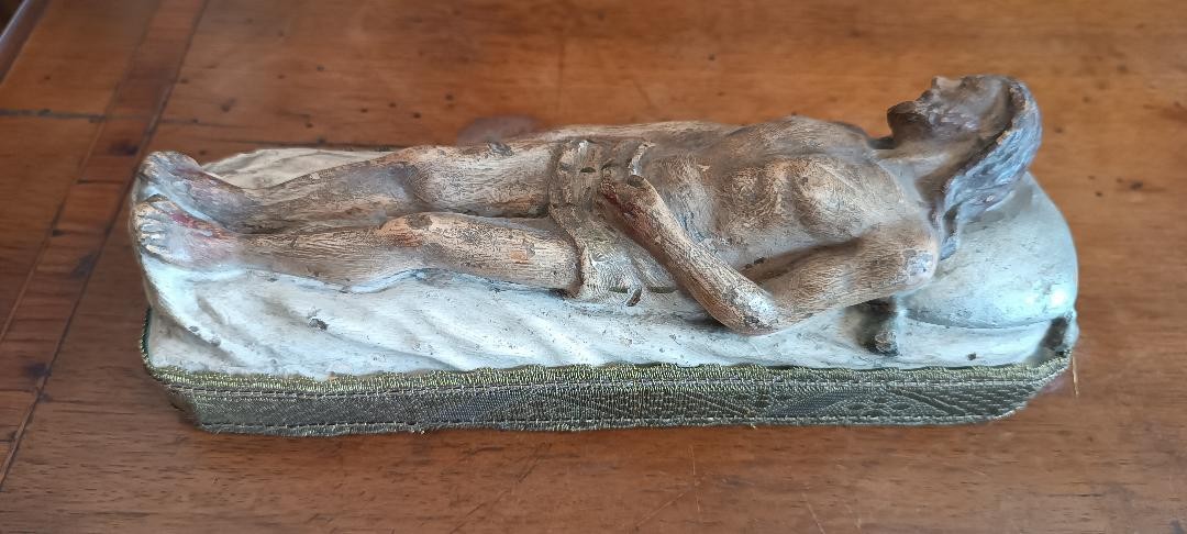 Small Sculpture Of Christ Deposed In Stucco, 18th Century-photo-3