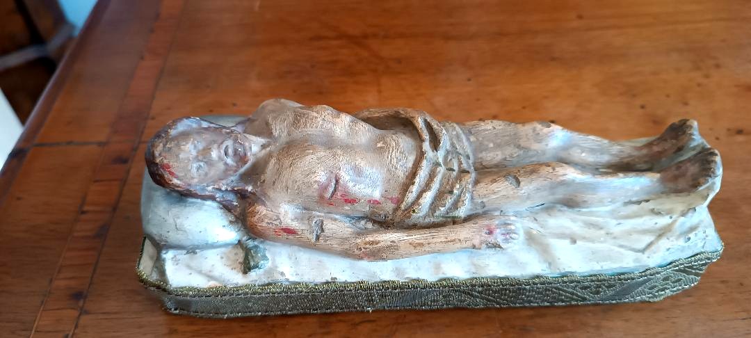 Small Sculpture Of Christ Deposed In Stucco, 18th Century-photo-1