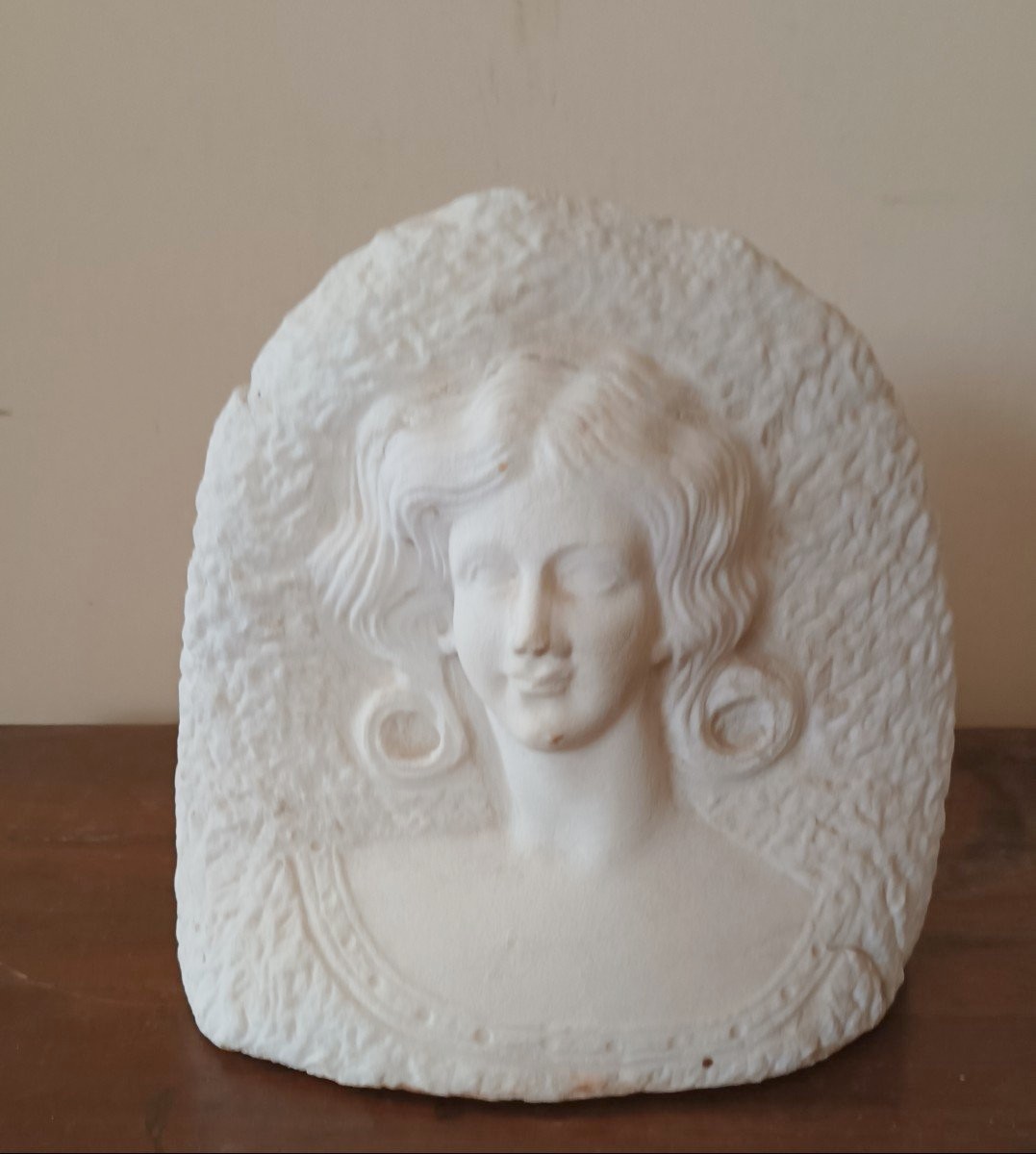 Sculpture Antique De Buste De Femme En Marbre Du Début Des Années 1900