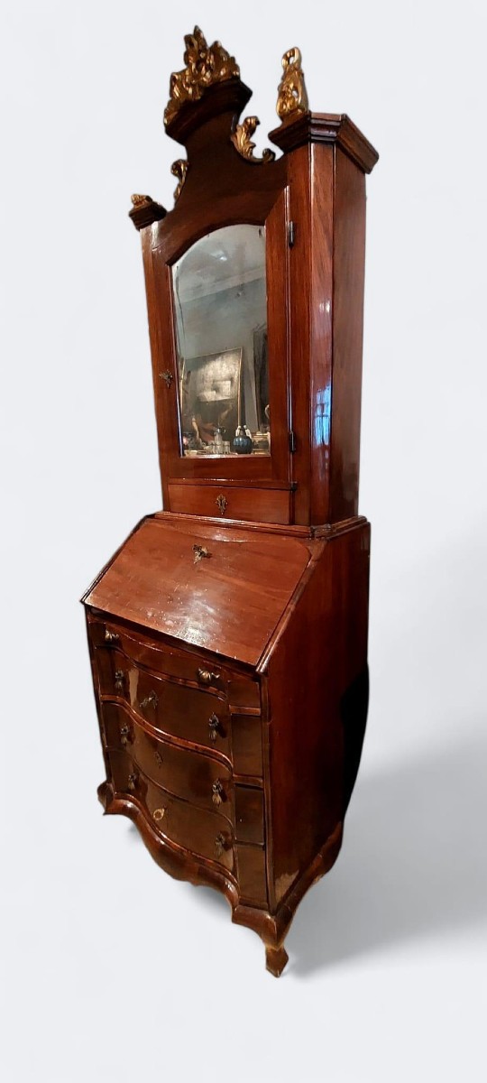 Petit trumeau en noyer du XVIIIe siècle L.72 CM-photo-3