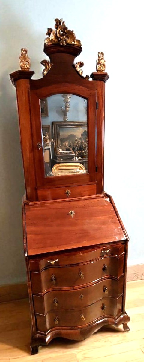 Petit trumeau en noyer du XVIIIe siècle L.72 CM-photo-4