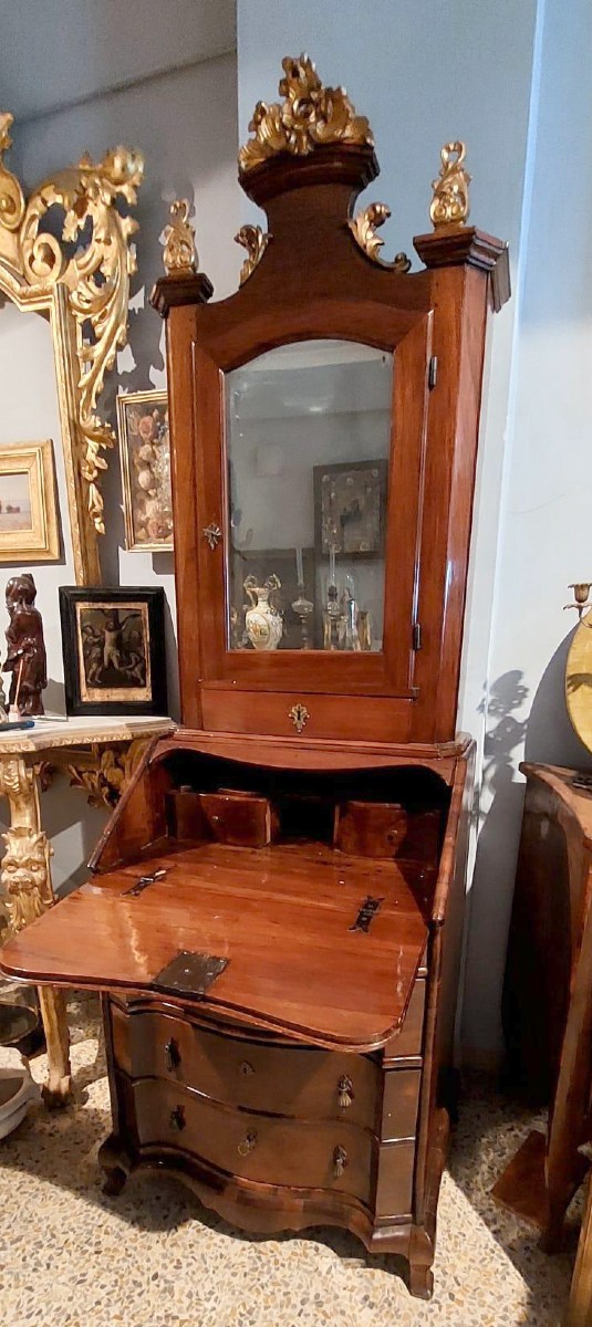 Petit trumeau en noyer du XVIIIe siècle L.72 CM-photo-8