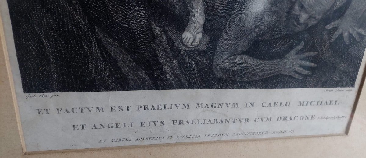 Engraving Saint Michael The Archangel Crushes The Devil "giovanni Perini" XVIII-photo-6