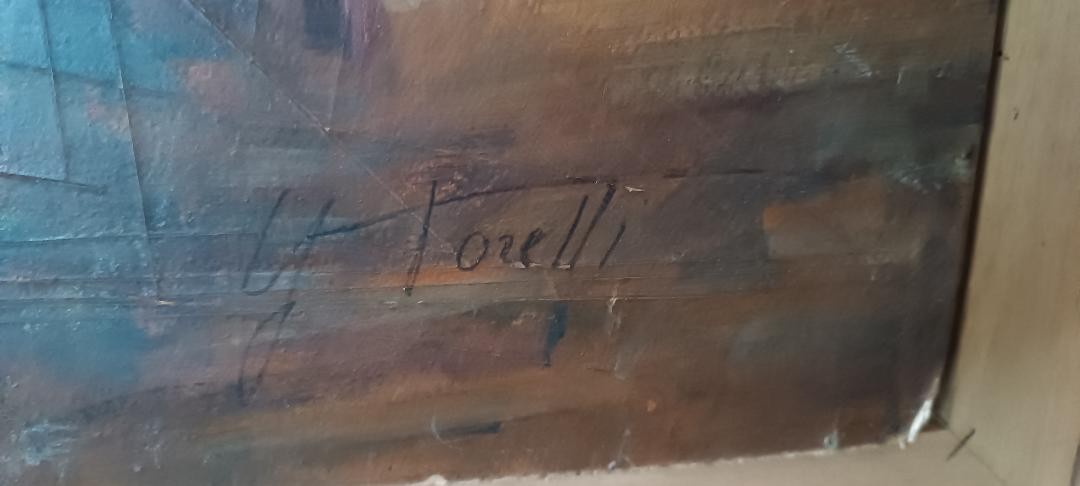 Oil On Canvas Portrait From The 1920s - Painted On The Back - Giuseppe Torelli (1881 -1959)-photo-5