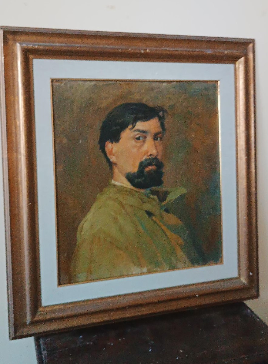 Oil On Canvas Portrait From The 1920s - Painted On The Back - Giuseppe Torelli (1881 -1959)
