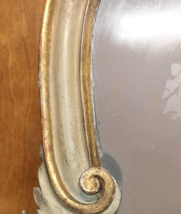 Lacquered And Gilded Silver And Mecca Mirror, 19th Century Antique-photo-3
