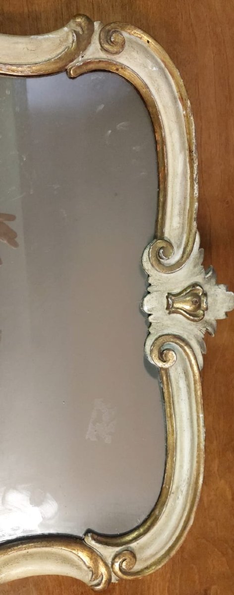 Lacquered And Gilded Silver And Mecca Mirror, 19th Century Antique-photo-5