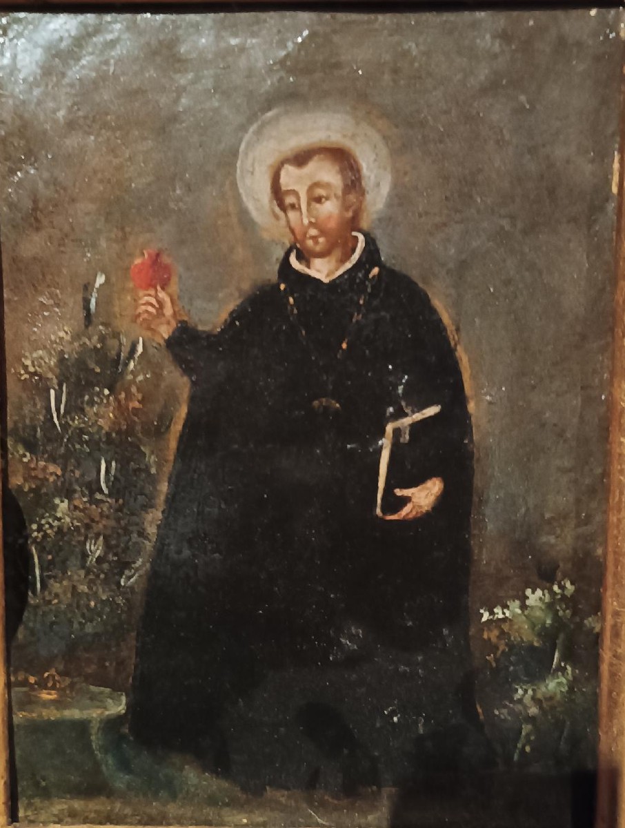 Peinture sur cuivre représentant un saint jésuite, école espagnole, XVIIIe siècle-photo-3