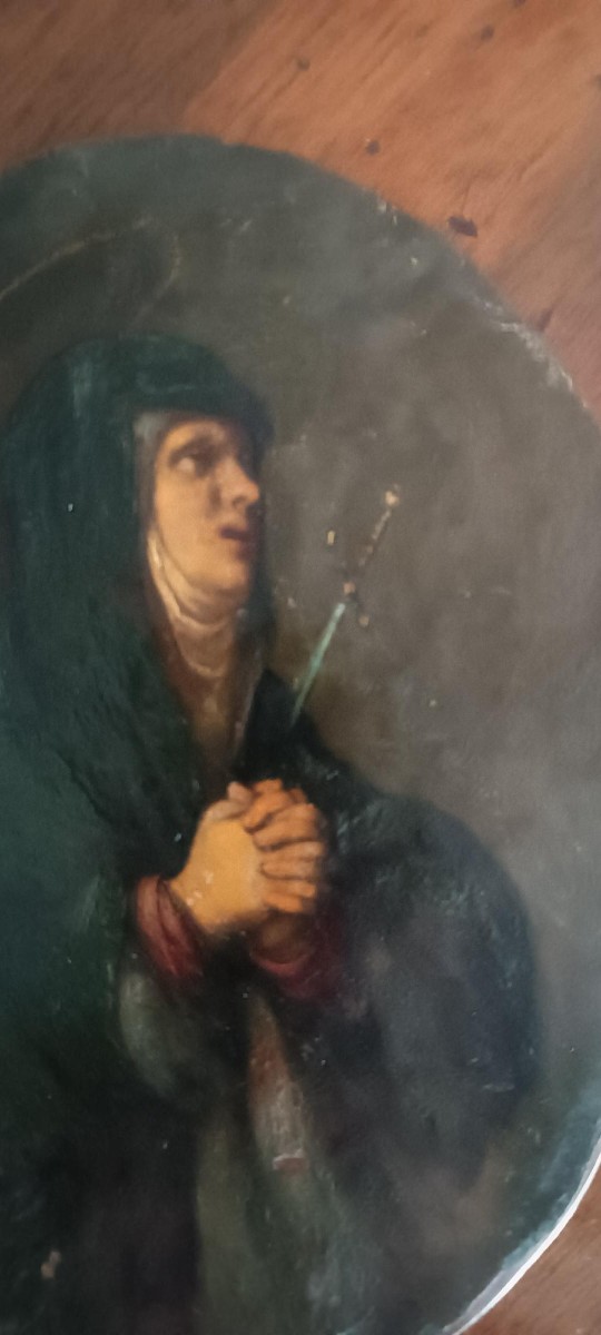 Peinture ancienne sur cuivre du XVIIIe siècle-photo-4