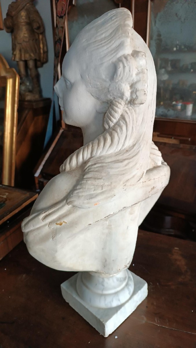 buste en marbre de Madame du Barry, école française du XIXe siècle-photo-4