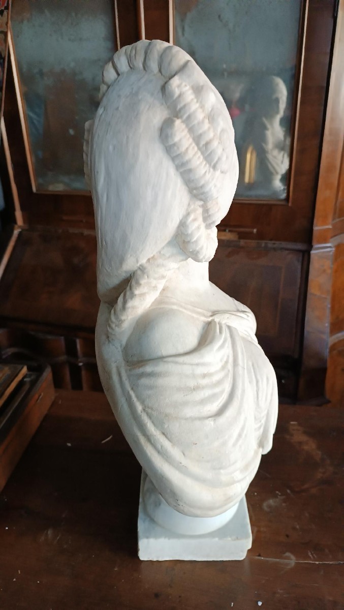 buste en marbre de Madame du Barry, école française du XIXe siècle-photo-2
