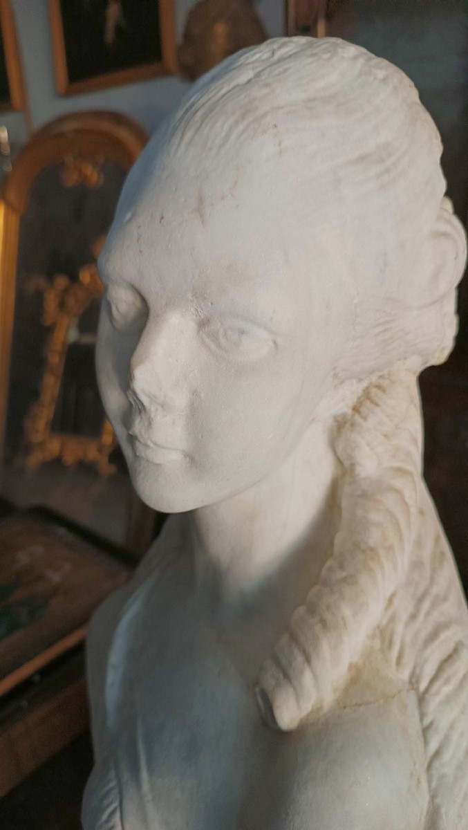 buste en marbre de Madame du Barry, école française du XIXe siècle-photo-3