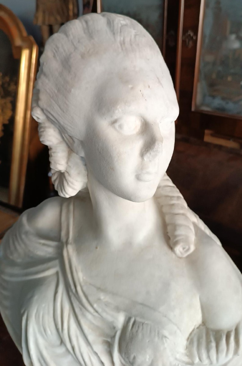 buste en marbre de Madame du Barry, école française du XIXe siècle-photo-5