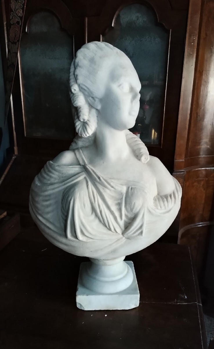 buste en marbre de Madame du Barry, école française du XIXe siècle-photo-6