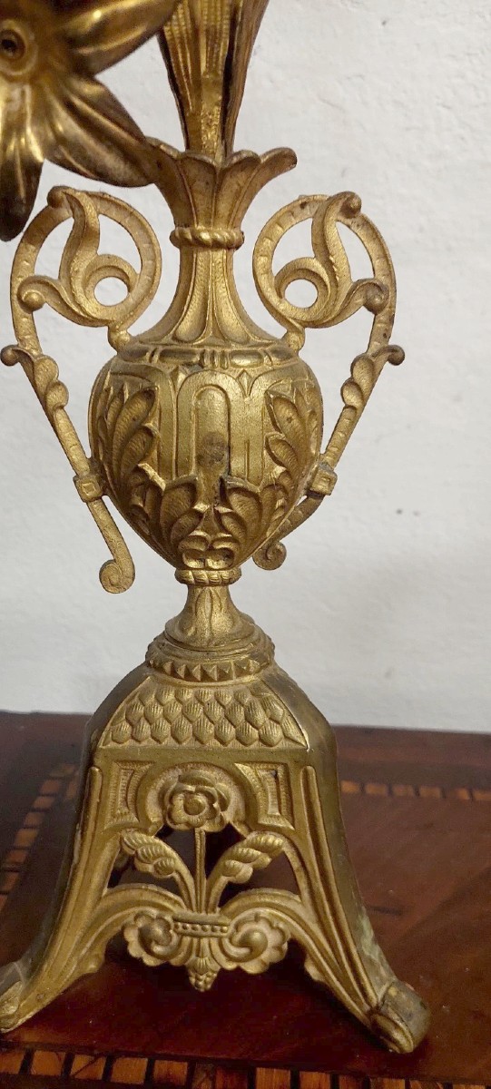 Gilt Bronze Candlestick, France, Late 19th Century-photo-4