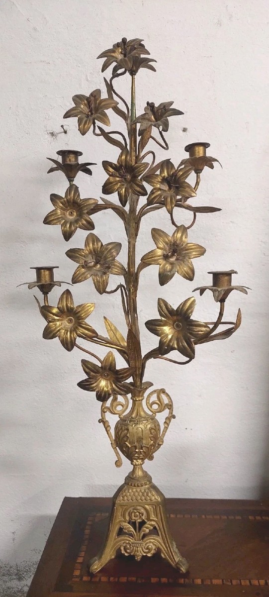 Gilt Bronze Candlestick, France, Late 19th Century