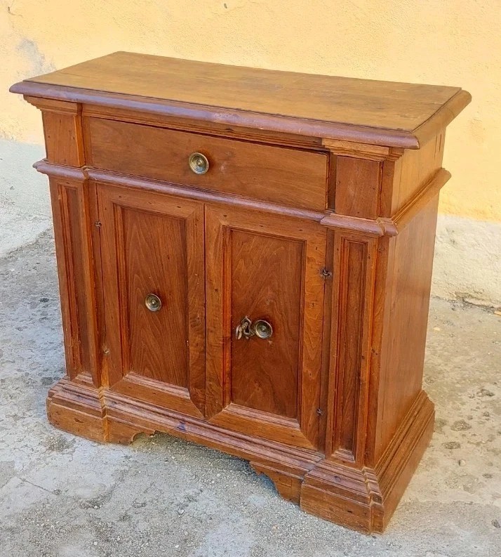Very Small Antique Solid Wood Sideboard From The 18th Century, Tuscany-photo-3