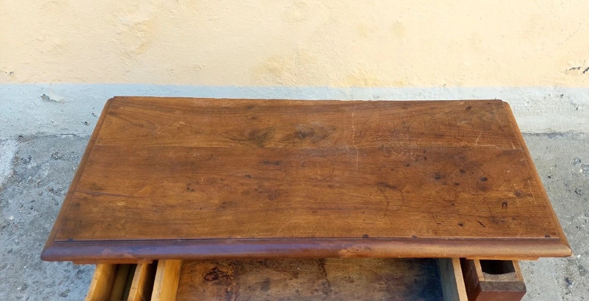 Very Small Antique Solid Wood Sideboard From The 18th Century, Tuscany-photo-4