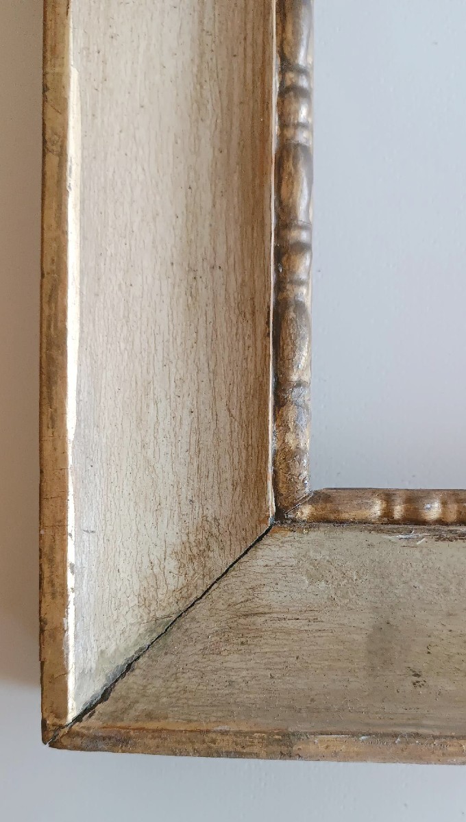 Cadre ancien de style Empire du début du XIXe siècle, laqué et doré-photo-3