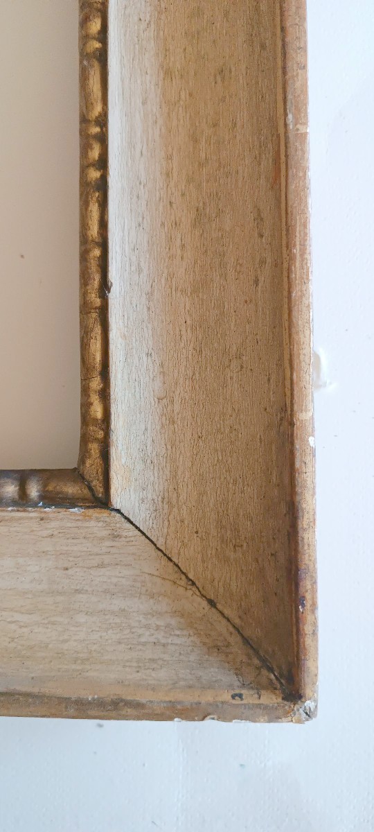 Cadre ancien de style Empire du début du XIXe siècle, laqué et doré-photo-4