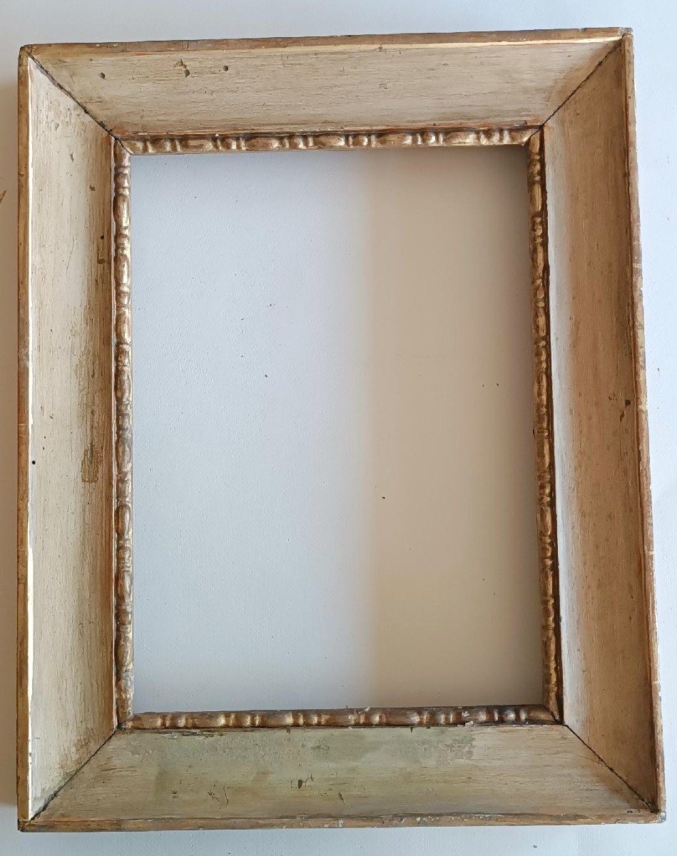 Cadre ancien de style Empire du début du XIXe siècle, laqué et doré-photo-5