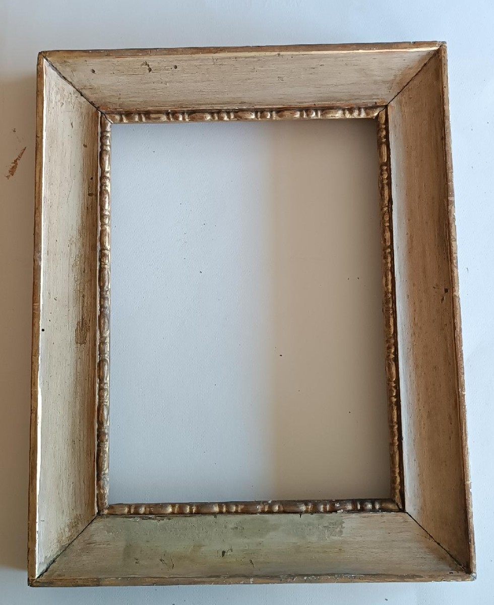 Cadre ancien de style Empire du début du XIXe siècle, laqué et doré-photo-6