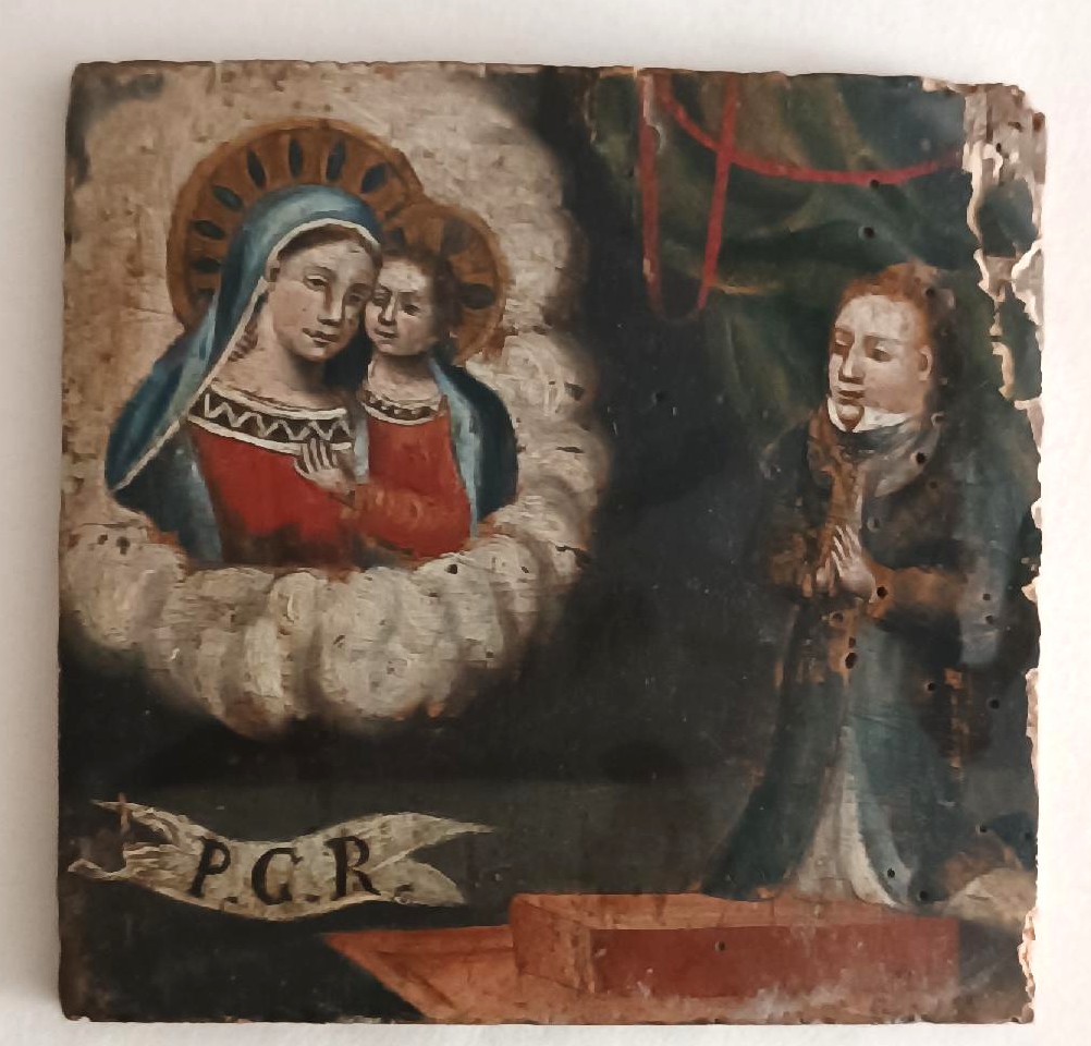 Petit tableau sur bois, ex-voto, XVIIIe siècle, école italienne-photo-2