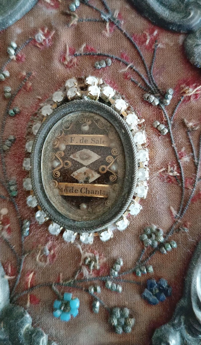 Reliquaire antique en argent avec reliques 20x17 cm-photo-1