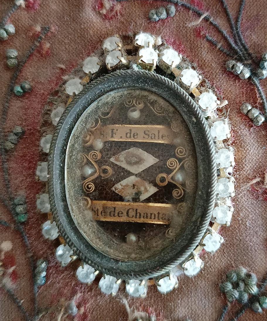 Reliquaire antique en argent avec reliques 20x17 cm-photo-2