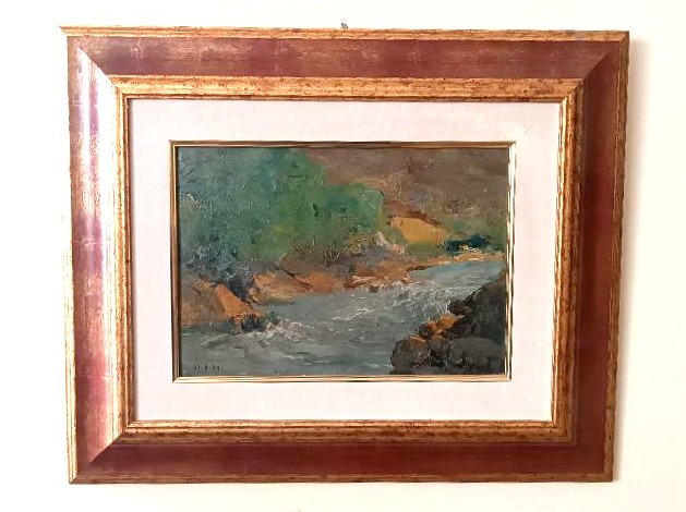 Peinture à l'huile sur carton, datée et non signée, fin du XIXe siècle, école italienne-photo-2