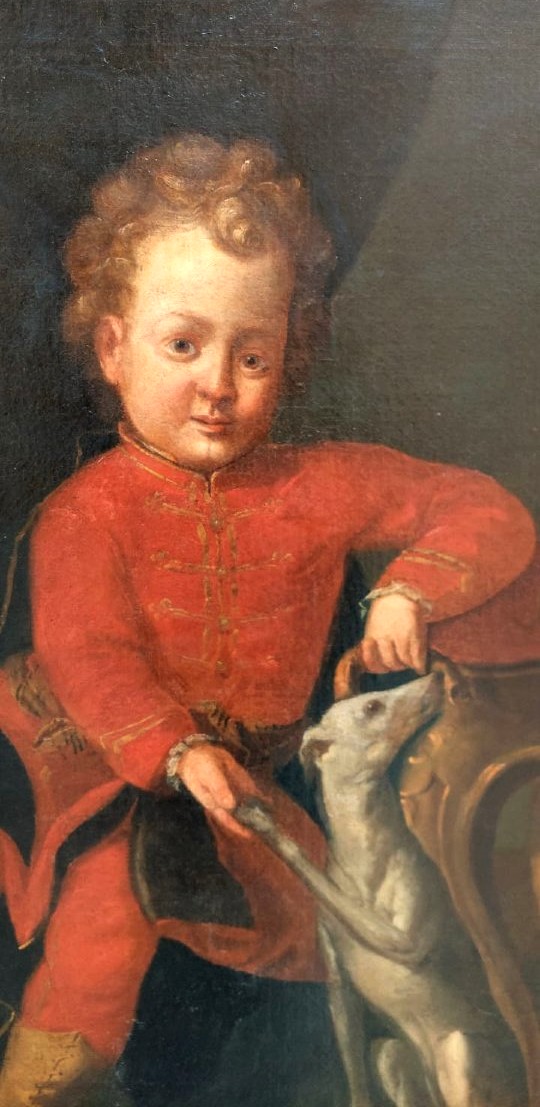  peinture à l'huile sur toile, portrait d'un jeune noble XVIII siecle-photo-3