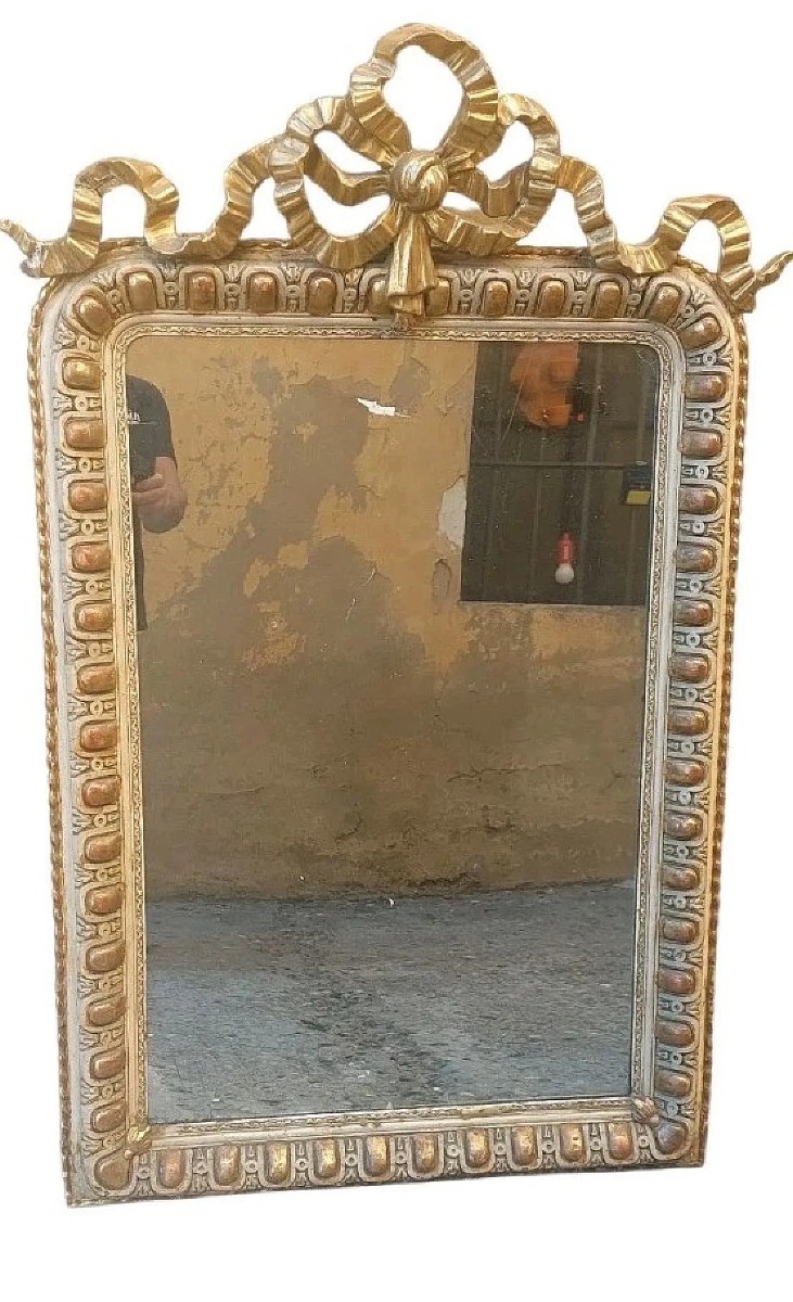 Antique Mirror In Wood-photo-3