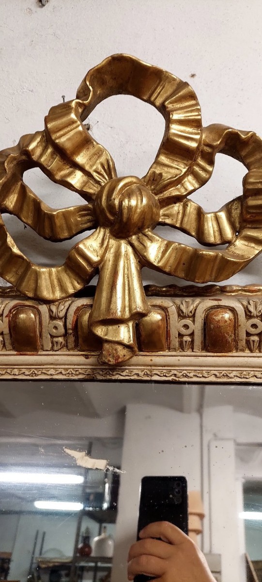 Antique Mirror In Wood-photo-2