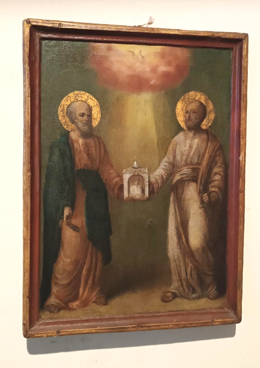 Peinture sur bois, icône ancienne de Saint Pierre et Paul-photo-3