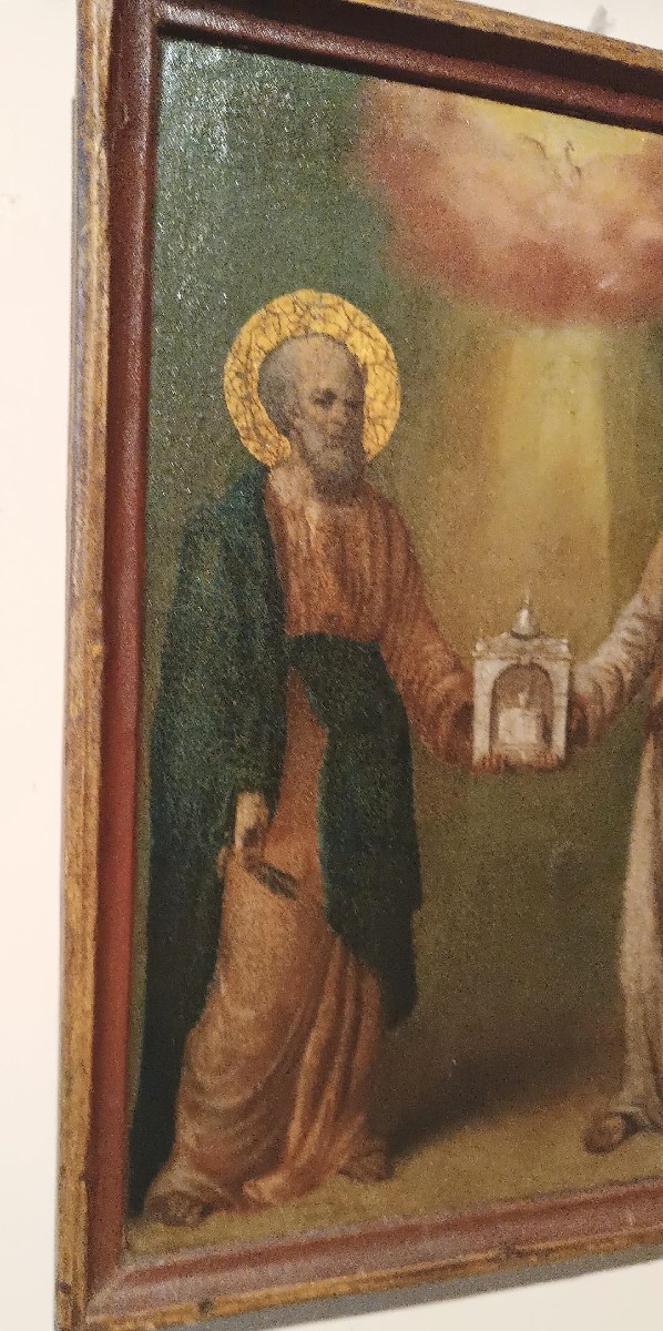 Peinture sur bois, icône ancienne de Saint Pierre et Paul-photo-4
