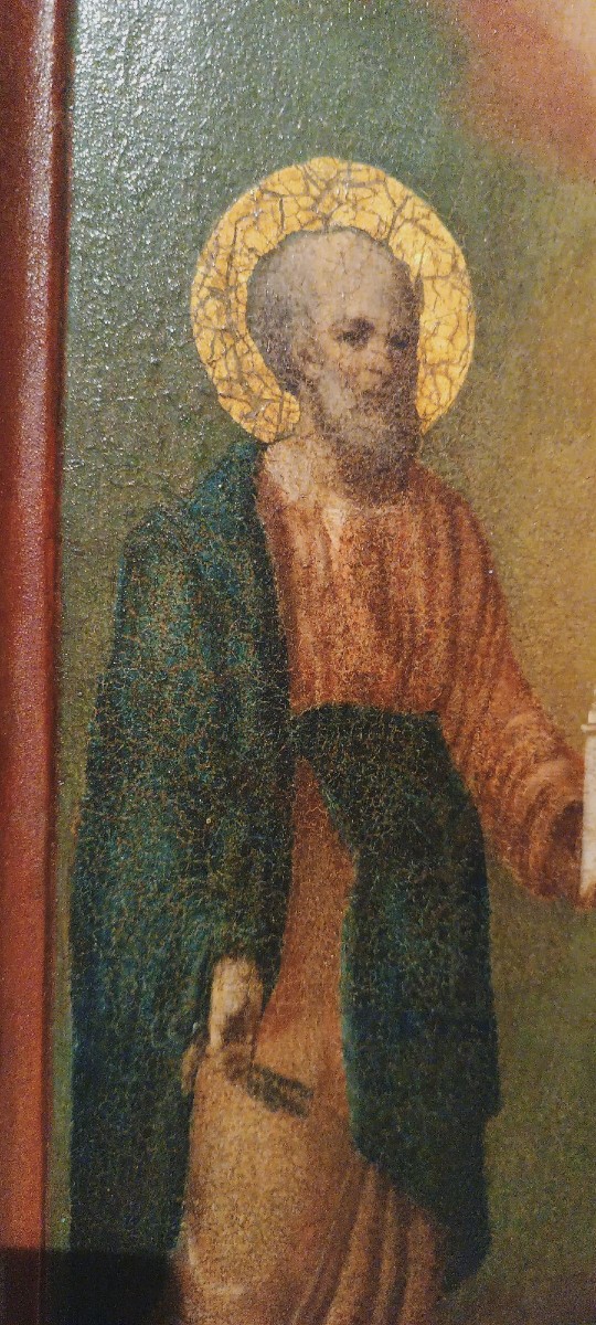 Peinture sur bois, icône ancienne de Saint Pierre et Paul-photo-1