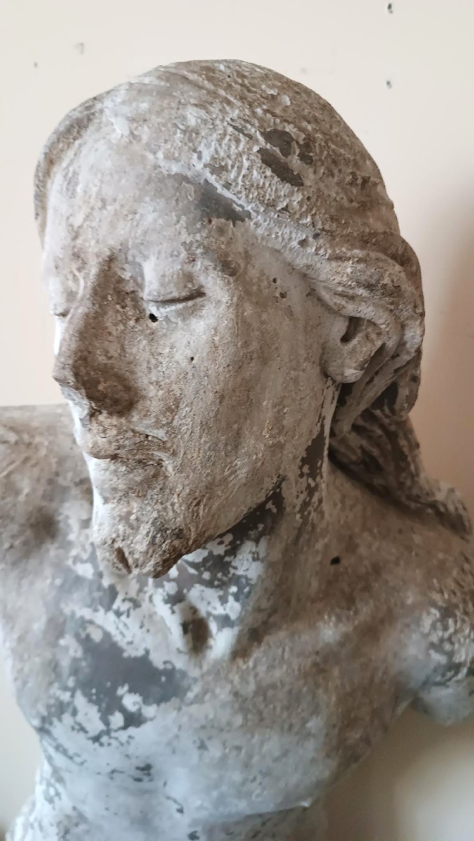 Grand torse du Christ en plâtre, XVIe siècle-photo-2