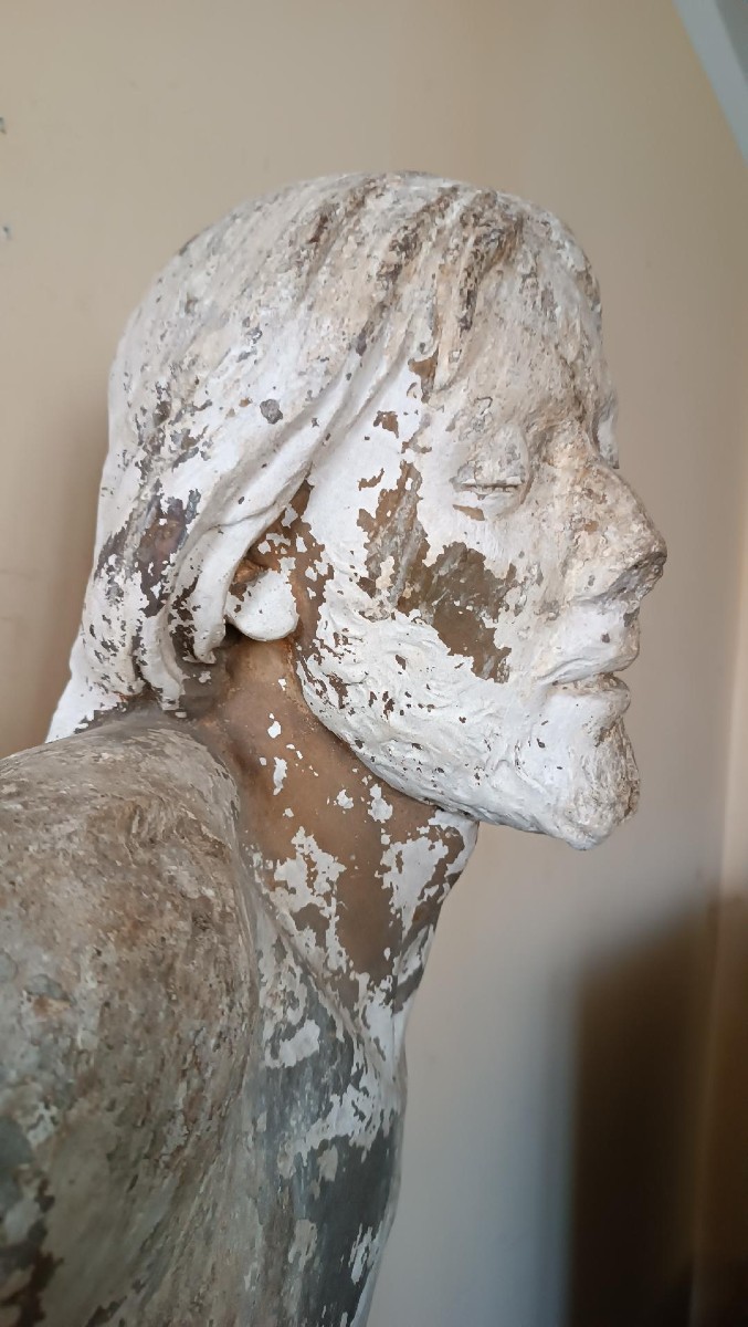 Grand torse du Christ en plâtre, XVIe siècle-photo-3