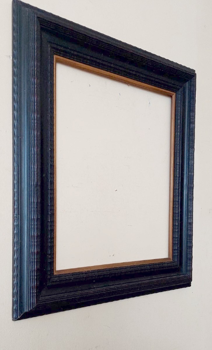 Ebonized Frame, Guilloche, Late 19th Century, Italian-photo-3