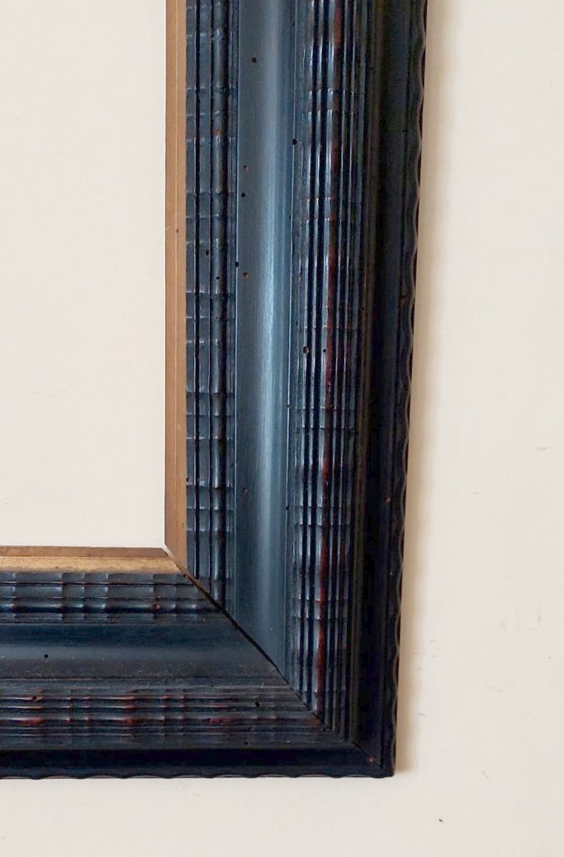 Ebonized Frame, Guilloche, Late 19th Century, Italian-photo-3