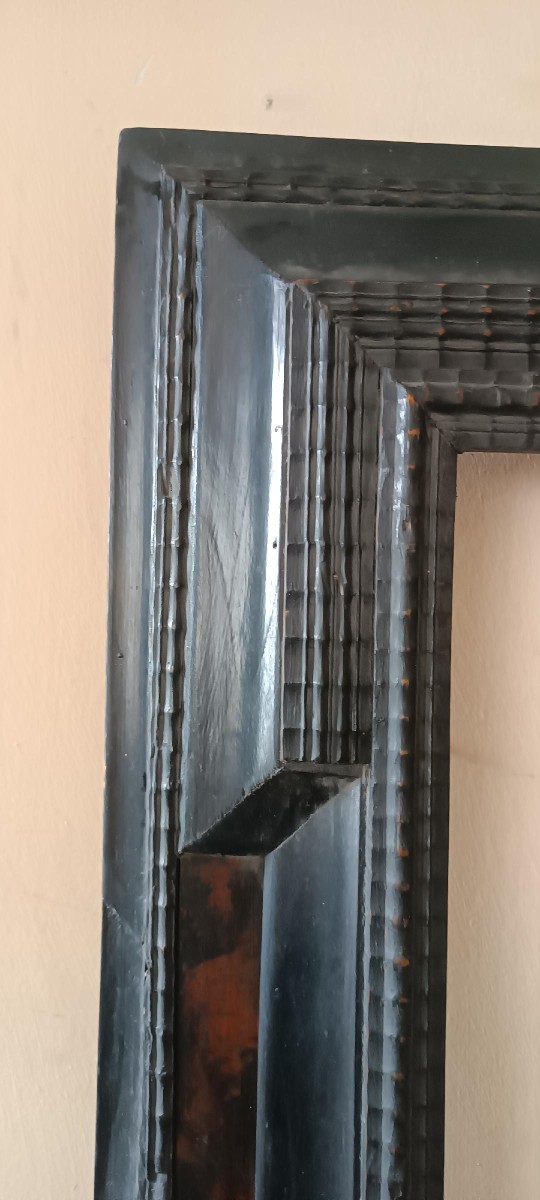 Grand cadre guilloché du XIXe siècle-photo-3