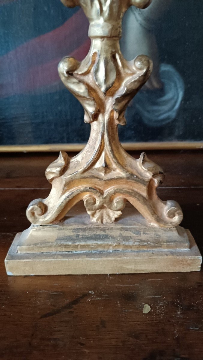 18th Century Gilded Wooden Reliquary -   Relic Of Saint Lucia-photo-3