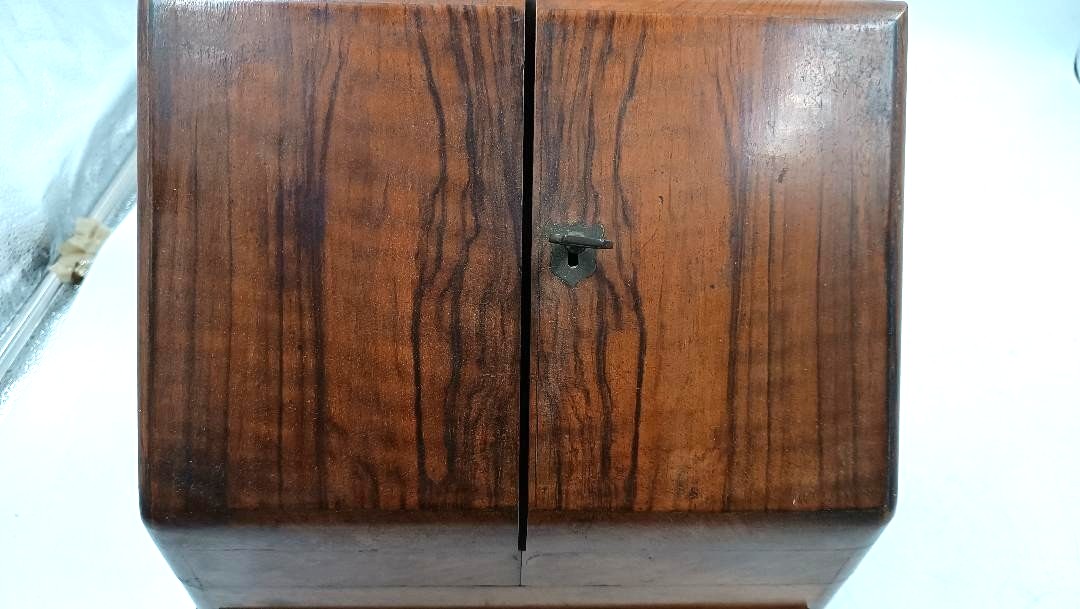 Antique 19th Century English Walnut Letter Holder-photo-1