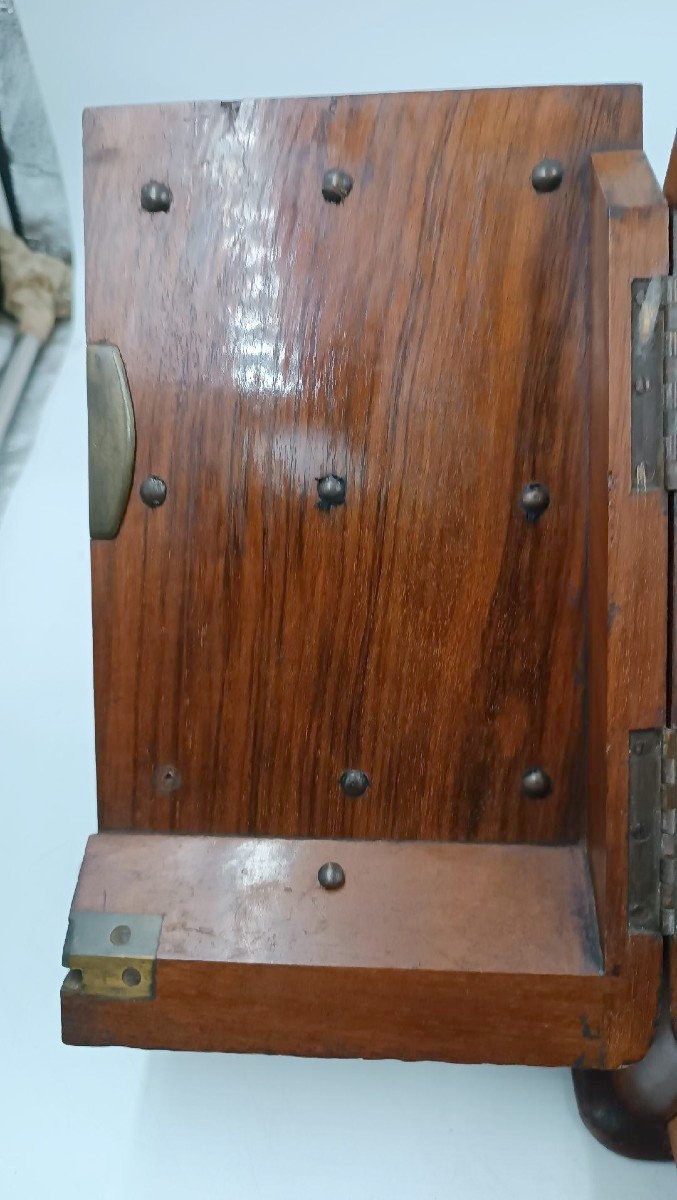 Antique 19th Century English Walnut Letter Holder-photo-5