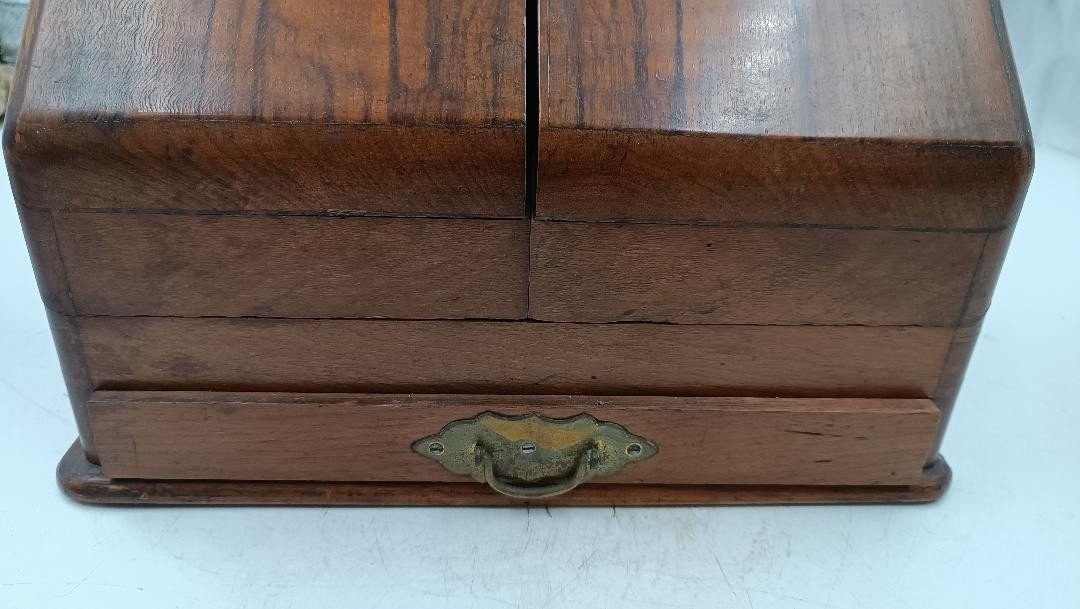 Antique 19th Century English Walnut Letter Holder-photo-6