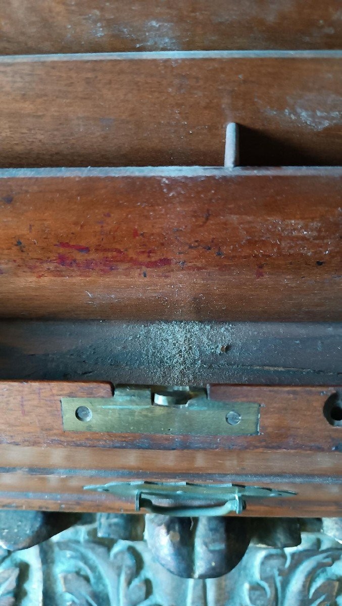 Antique 19th Century English Walnut Letter Holder-photo-7